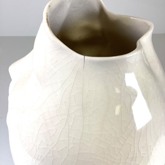 Vtg Artist Signed Sara Lund Pottery Couple & Children Faces Vase 2000 - Picture 6 of 9